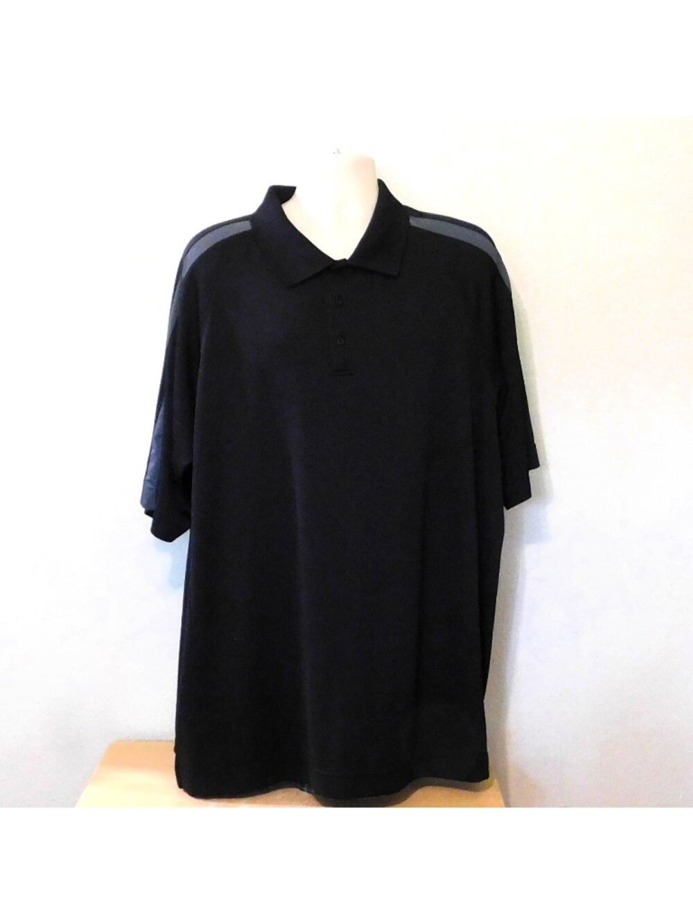 Cutter & Buck DryTec Polo Shirt Mens XXXL Black Gray Logo Short Sleeve Polyester